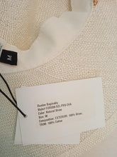 Load image into Gallery viewer, RUSLAN BAGINSKIY Chain Strap Fedora Hat Straw Ladies Neutral White M NEW RRP340
