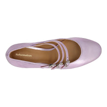 Load image into Gallery viewer, REFORMATION Mimi Shoes Mid Heel Point Pump Leather Metallic Pink UK4 NEW RRP275
