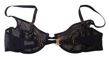 Load image into Gallery viewer, ISOSCELES Spiro Bra Sheer Balconette Mesh Under Wire Spiral Black L NEW RRP220
