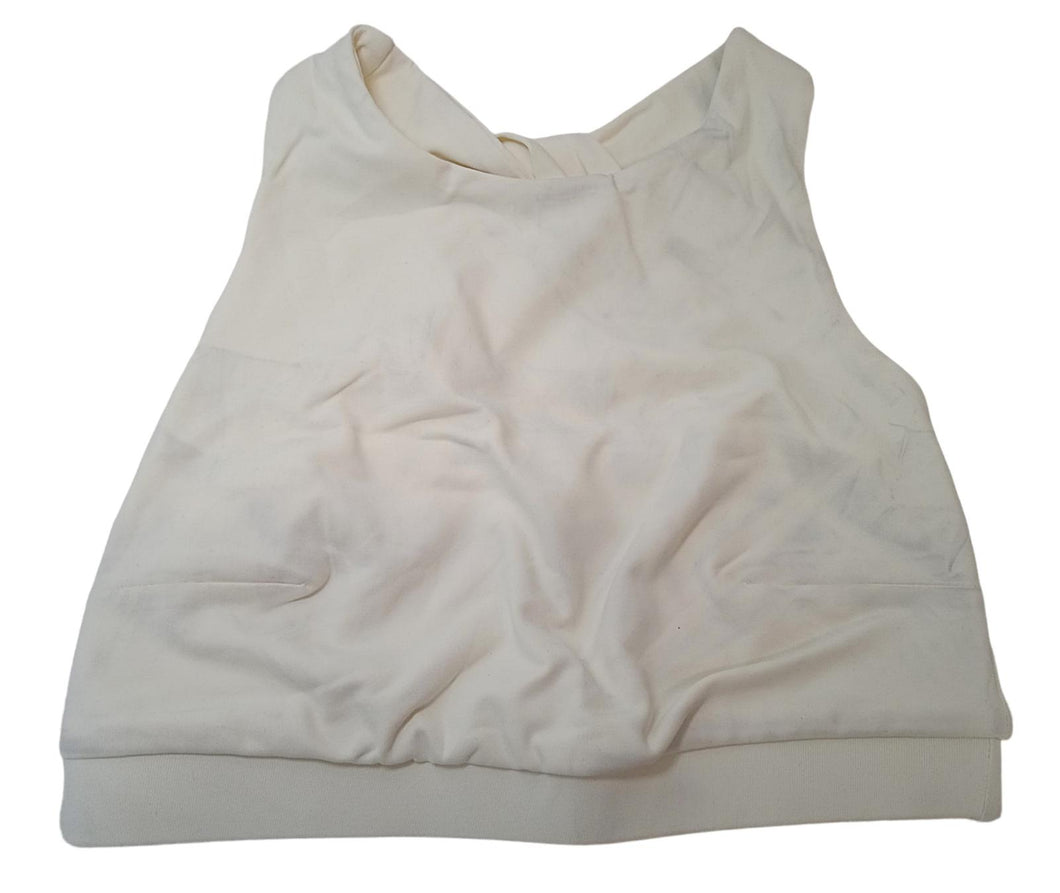 NORBA Soft Sport Twist Bra Top Performance Activewear Gym Ivory S NEW RRP50
