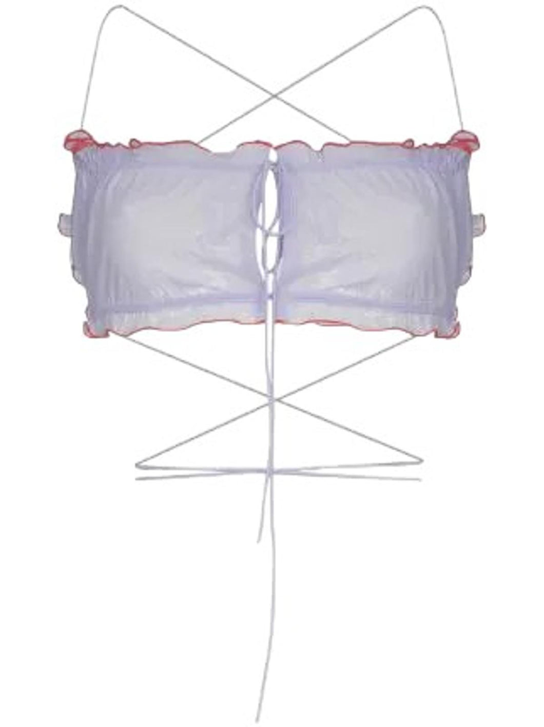 ISOSCELES Radicchio Bra Lace-Up Double Layer Mesh Self Tie Purple XS/S RRP170