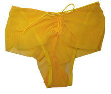 Load image into Gallery viewer, ISOSCELES Farfalle Briefs Knickers Stretch Tulle Draped Yellow UK8 NEW RRP130
