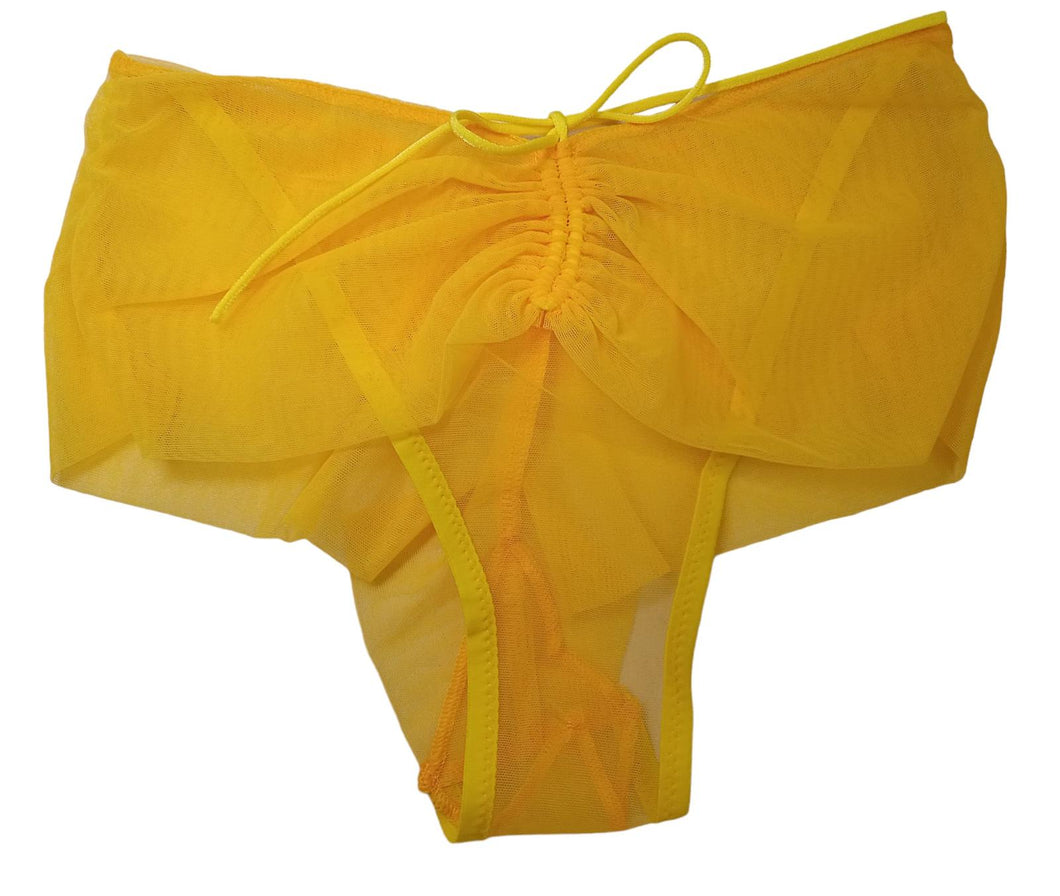 ISOSCELES Farfalle Briefs Knickers Stretch Tulle Draped Yellow UK8 NEW RRP130