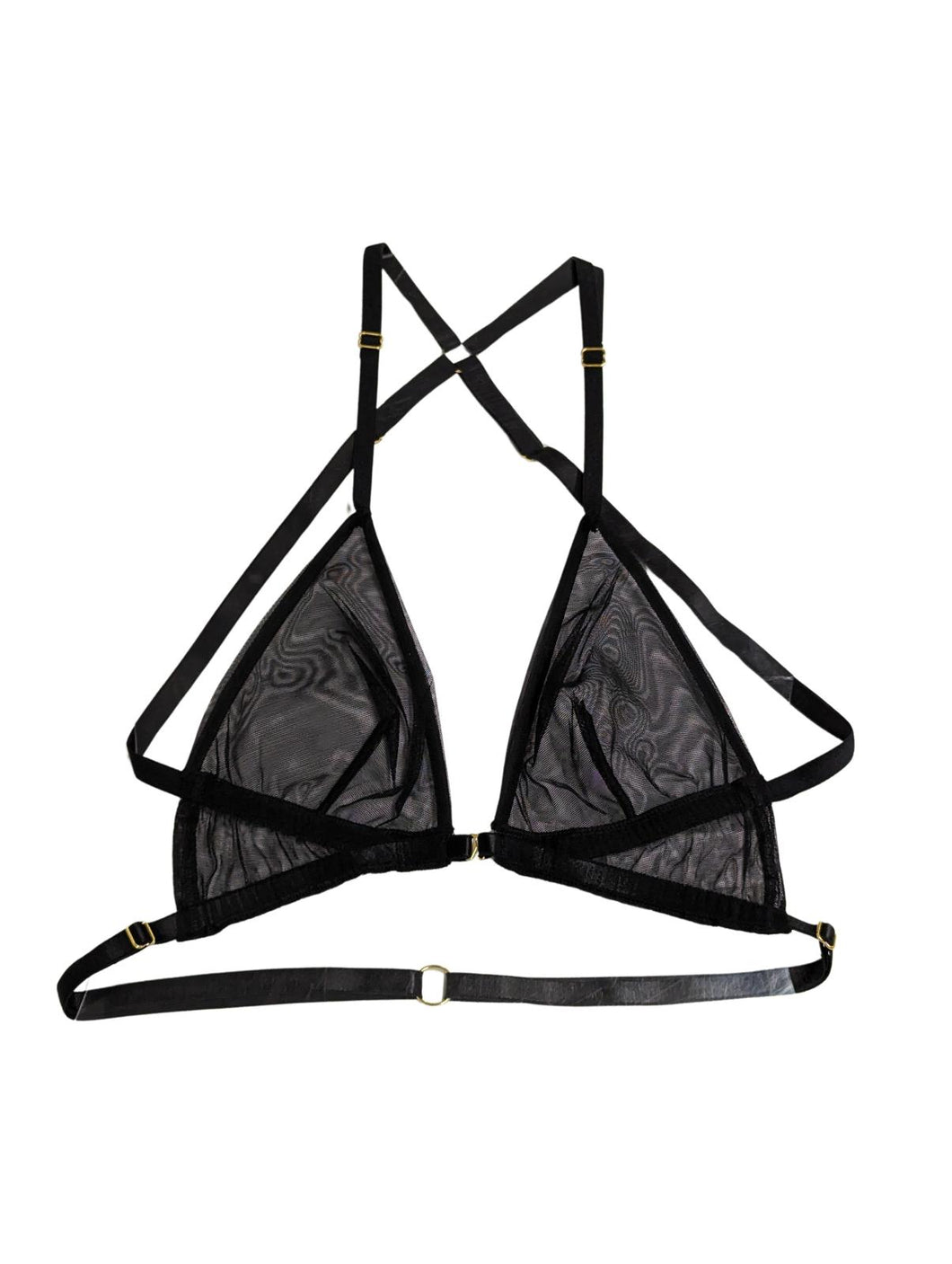 ISOSCELES Principessa Bra Double Layer Triangle Mesh Black UK8 NEW RRP 165