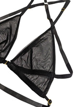 Load image into Gallery viewer, ISOSCELES Principessa Bra Double Layer Triangle Mesh Black UK8 NEW RRP 165
