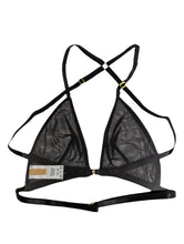 Load image into Gallery viewer, ISOSCELES Principessa Bra Double Layer Triangle Mesh Black UK8 NEW RRP 165
