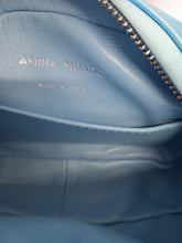 Load image into Gallery viewer, AMINA MUADDI Superamini Mermaid Bag Satin Crystal Turquoise Blue OS NEW RRP590
