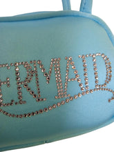 Load image into Gallery viewer, AMINA MUADDI Superamini Mermaid Bag Satin Crystal Turquoise Blue OS NEW RRP590
