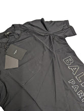 Load image into Gallery viewer, BALMAIN Swim Sport Embossed Raglan Sleeve T-Shirt Black Size L NEW RRP 270
