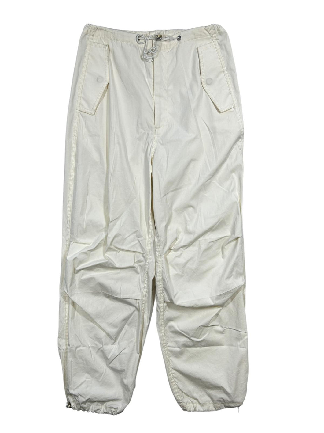 DION LEE Wide Leg  Parachute Pants Cotton Nylon Elasticated White S NEW RRP 580