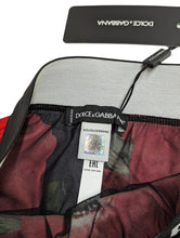 Load image into Gallery viewer, DOLCE &amp; GABBANA High Waisted Brief Floral Print Logo Banded Red S NEW RRP 235
