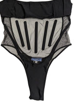 Load image into Gallery viewer, MUGLER Bodysuit Ladies Square Neck Illusson Black All In One UK 14 NEW RRP 790

