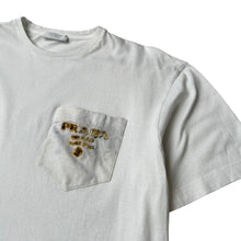 Load image into Gallery viewer, PRADA Party Chest Logo Cotton Short Sleeve Tee White Mens Size:L NEW RRP: 580
