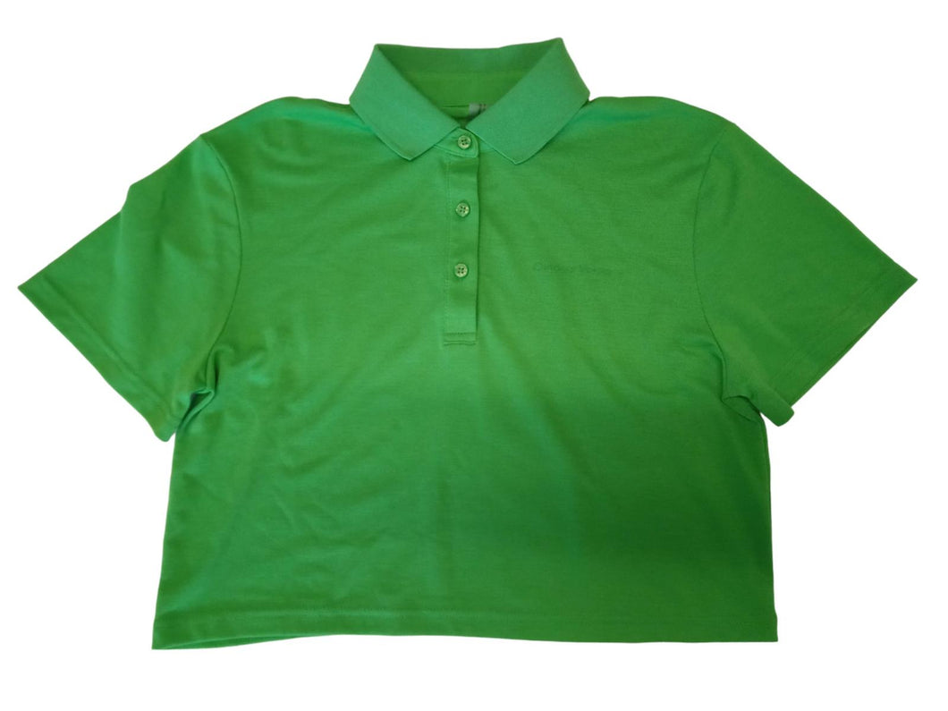 OUTDOOR VOICES Green Short Sleeve Birdie Cropped Polo Golf Shirt S RRP55 NEW