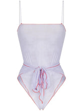 Load image into Gallery viewer, ISOSCELES Ladies Purple Radicchio Sheer Mesh Tied Bodysuit Size XS/S RRP180 NEW
