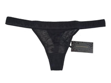 Load image into Gallery viewer, KIKI DE MONTPARNASSE Sheer Ribbed Intime Thong Size Ladies Black XS RRP55 NEW
