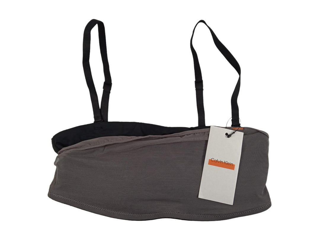 CALVIN KLEIN X HERON PRESTON Unlined Bandeau Bra Black & Grey Ladies S RRP40 NEW
