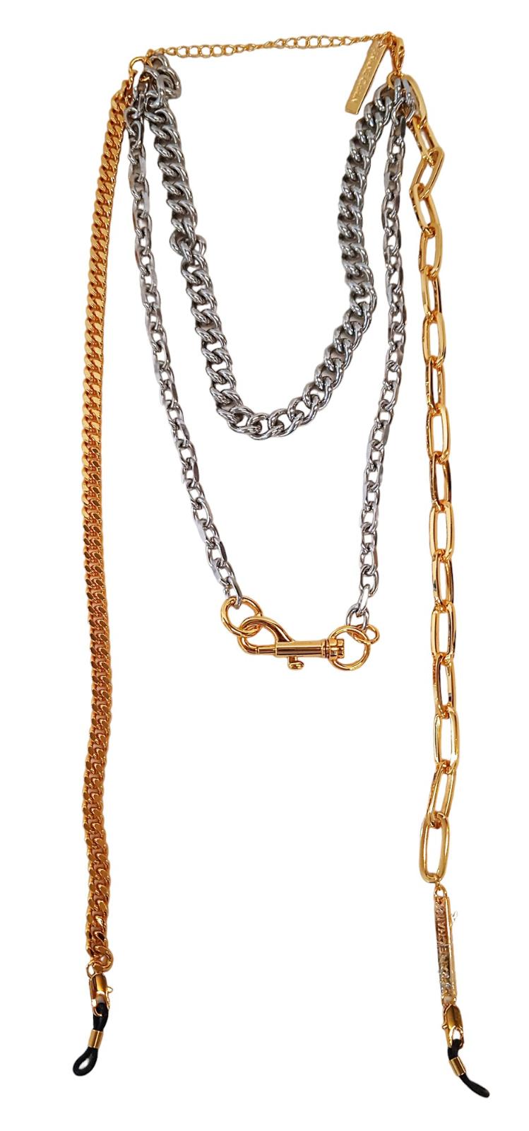 FRAME CHAIN Get Locky Sunglasses Chain Necklace Silver/Gold OS NEW RRP300