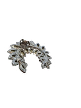 Load image into Gallery viewer, KENNETH JAY LANE Crawler Crystal Leaf Earrings Polished Clip On Silver OS RRP140
