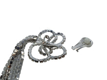 Load image into Gallery viewer, KENNETH JAY LANE Crystal Bow Drop Earrings Clip On Knotted Silver OS NEW RRP65
