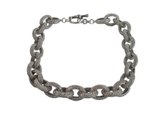 Load image into Gallery viewer, KENNETH JAY LANE Silver Tone Crystal Oval Chain Necklace Ladies OS RRP395 NEW
