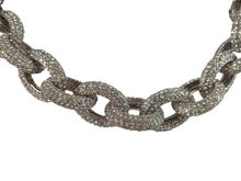 Load image into Gallery viewer, KENNETH JAY LANE Silver Tone Crystal Oval Chain Necklace Ladies OS RRP395 NEW
