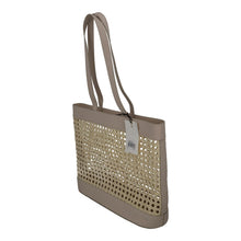 Load image into Gallery viewer, ST AGNI Harper Bag Beach Tote Rattan Off-White Leather Large NEW RRP410
