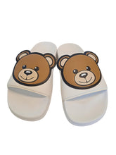 Load image into Gallery viewer, MOSCHINO KIDS Teddy Bear Sandals Slider Teen White Multi EU36 UK3.5 NEW RRP85
