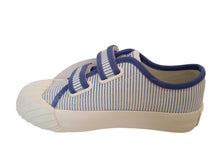 Load image into Gallery viewer, KENZO KIDS Basket Sneakers Poppy Striped Strap Fabric Blue EU29 UK11 NEW RRP200
