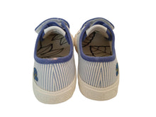 Load image into Gallery viewer, KENZO KIDS Basket Sneakers Poppy Striped Strap Fabric Blue EU29 UK11 NEW RRP200
