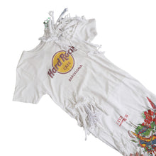 Load image into Gallery viewer, CONNER IVES Hard Rock Café Reconstructed Flower T Shirt Dress White S NEW RRP725
