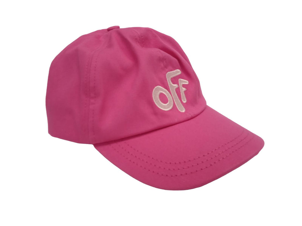 OFF-WHITE KIDS Girls Pink Logo-Print Rounded Baseball Cap Size 56cm RRP110 NEW