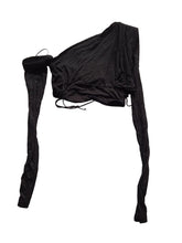 Load image into Gallery viewer, GAUGE81 Itea Top Asymmetric Cut Out One Shoulder Cropped Black S NEW RRP295
