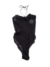 Load image into Gallery viewer, OSEREE Halter Neck Mesh Bodysuit Sheer Underwired Self Tie Black M NEW RRP210

