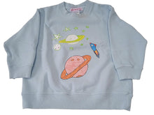 Load image into Gallery viewer, KIDS WORLDWIDE All Over Space Sweatshirt Cotton Light Blue 6 Years NEW RRP110
