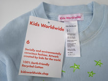 Load image into Gallery viewer, KIDS WORLDWIDE All Over Space Sweatshirt Cotton Light Blue 6 Years NEW RRP110
