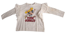 Load image into Gallery viewer, MONNALISA Team Bubbles T-Shirt Ruffle Cotton Jersey Ivory 5 Years NEW RRP70
