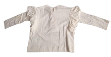 Load image into Gallery viewer, MONNALISA Team Bubbles T-Shirt Ruffle Cotton Jersey Ivory 5 Years NEW RRP70
