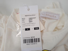 Load image into Gallery viewer, MONNALISA Team Bubbles T-Shirt Ruffle Cotton Jersey Ivory 5 Years NEW RRP70
