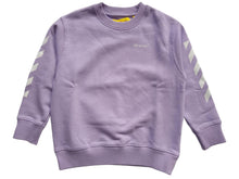 Load image into Gallery viewer, OFF-WHITE KIDS Girls Purple Cotton Crew Neck Helvetica Jumper 6 Yrs RRP225 NEW
