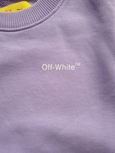 Load image into Gallery viewer, OFF-WHITE KIDS Girls Purple Cotton Crew Neck Helvetica Jumper 6 Yrs RRP225 NEW
