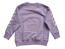 Load image into Gallery viewer, OFF-WHITE KIDS Girls Purple Cotton Crew Neck Helvetica Jumper 6 Yrs RRP225 NEW
