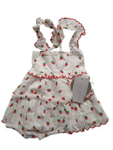 Load image into Gallery viewer, STELLA MCCARTNEY White Strawberry Print Dress &amp; Briefs Set 12 Mnths RRP70 NEW
