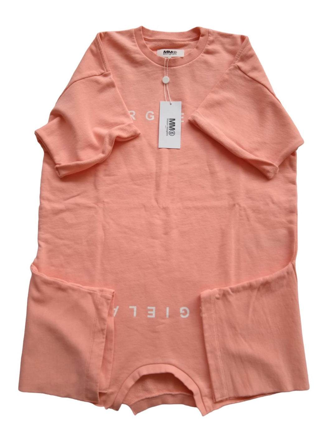 MM6 MAISON MARGIELA Girls Pink Oversized Double T-Shirt Dress 12 Yrs RRP155 NEW