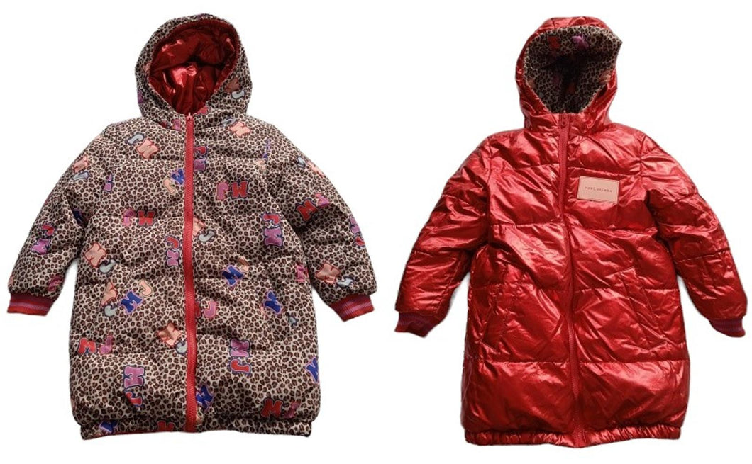 LITTLE MARC JACOBS Puffer Jacket Coat Hooded Reversible Red Multi 8 Yrs. RRP165