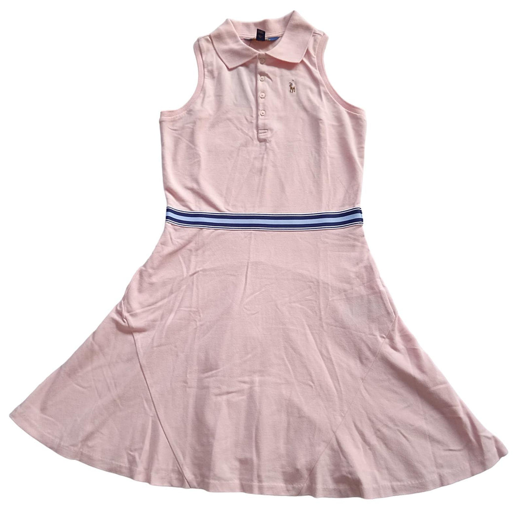 POLO RALPH LAUREN KIDS Dress Sleeveless Horse Logo Pink 12-14 Years NEW RRP79
