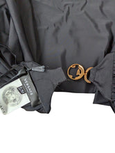Load image into Gallery viewer, VERSACE Greek Chain Mini Skirt Pareo Gold Medusa Black Stretch S/M NEW RRP 435
