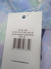 Load image into Gallery viewer, LES COYOTES DE PARIS Girls Blue Floral Long Sleeve Mesh T-Shirt 18 Yrs RRP80 NEW
