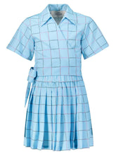 Load image into Gallery viewer, LES COYOTES DE PARIS Girls Blue Logo Check Desi Wrap Dress 18 Yrs RRP125 NEW
