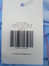 Load image into Gallery viewer, LES COYOTES DE PARIS Girls Blue Logo Check Desi Wrap Dress 18 Yrs RRP125 NEW
